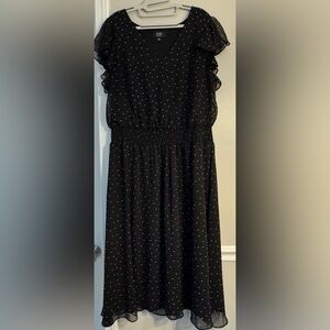 MSK Black Dress with White Polka Dots